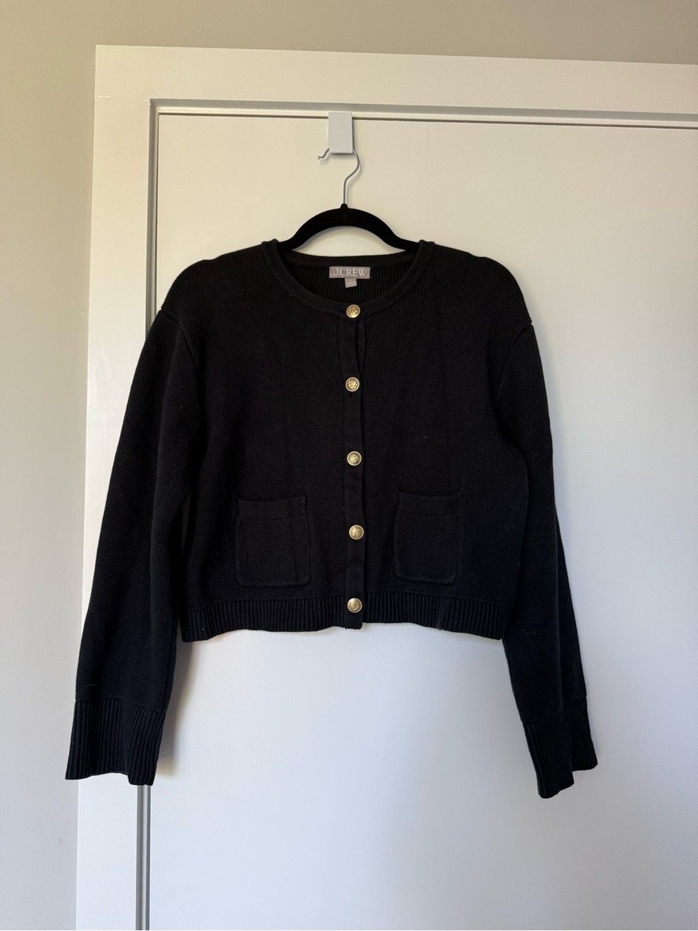 J. Crew Relaxed Emilie Sweater Lady Jacket in Black Solid Cardigan